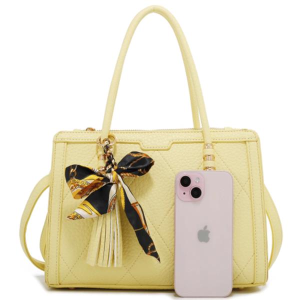 QUILTED DESIGN SATCHEL BAG