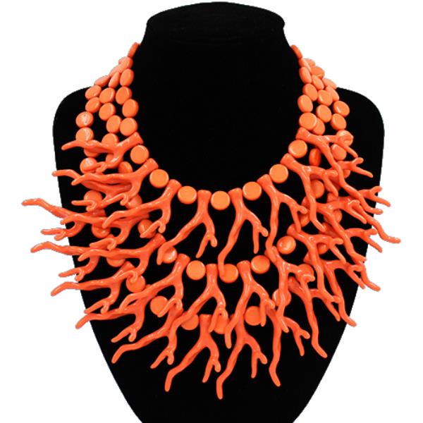 CORAL BEADED NECKLACE