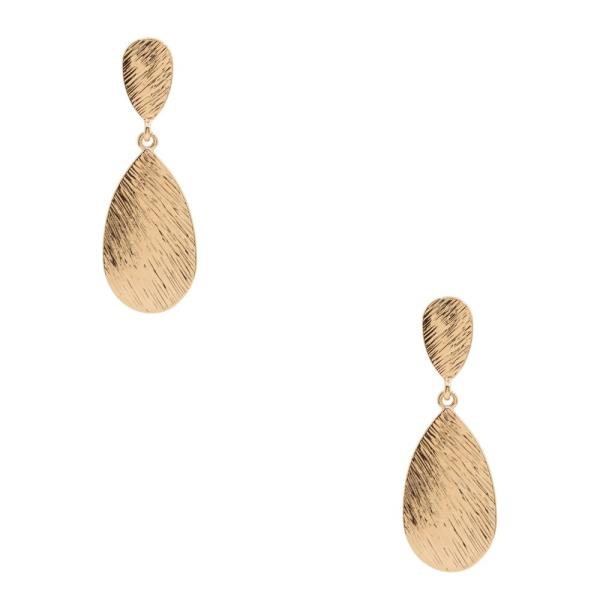 DOUBLE TEARDROP DANGLE METAL EARRING