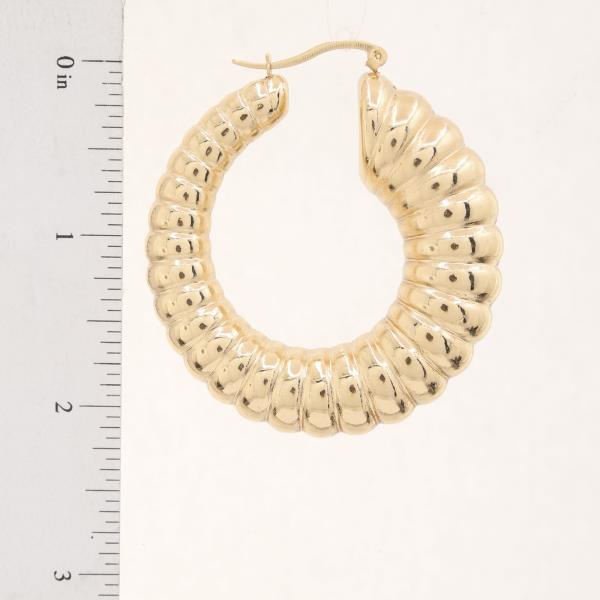 TEXTURED METAL HOOP EARRING