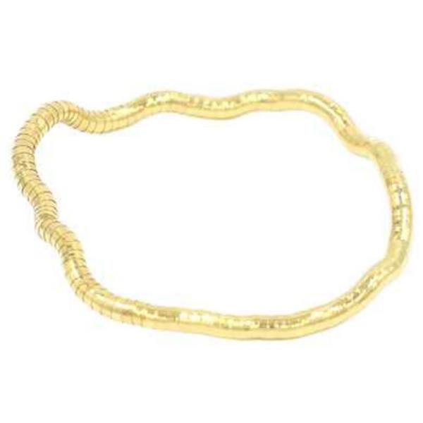 TEXTURED METAL BEAD ELASTIC BRACELET