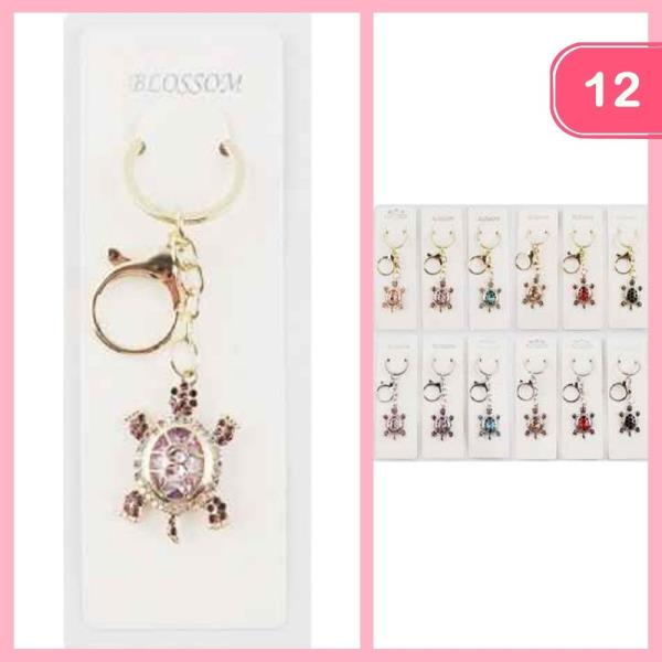 RHINESTONE TUTTLE KEYCHAIN (12  UNITS)