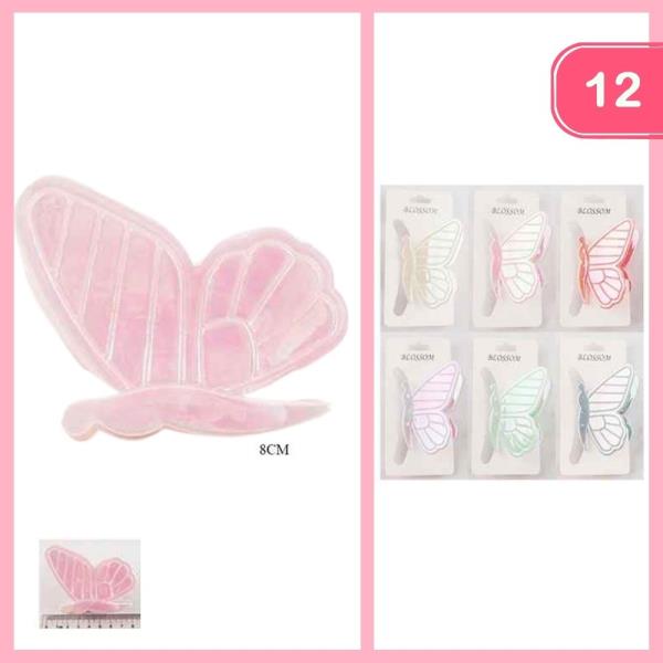 CUTE BUTTERFLY HAIR CLAW CLIP (12 UNITS)