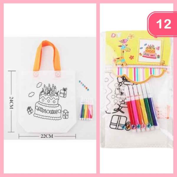 BIRTHDAY DIY COLORING BAG CRAFT FOR KIDS (12 UNITS)