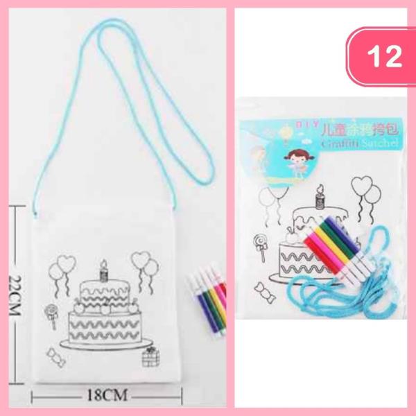 BIRTHDAY CAKE DIY COLORING BAG CRAFT FOR KIDS (12 UNITS)