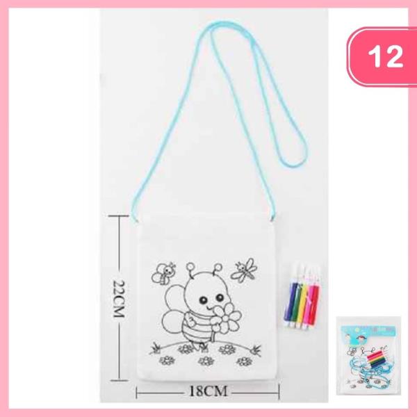 FLOWER BEE DIY COLORING BAG CRAFT FOR KIDS (12 UNITS)