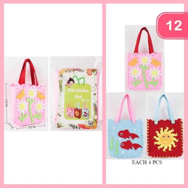 DIY FELT SEWING BAG KIDS CRAFT KIT (12 UNITS)