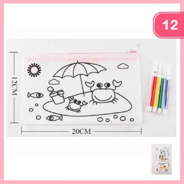 CRAB BEACH DIY COLORING BAG CRAFT FOR KIDS (12 UNITS)