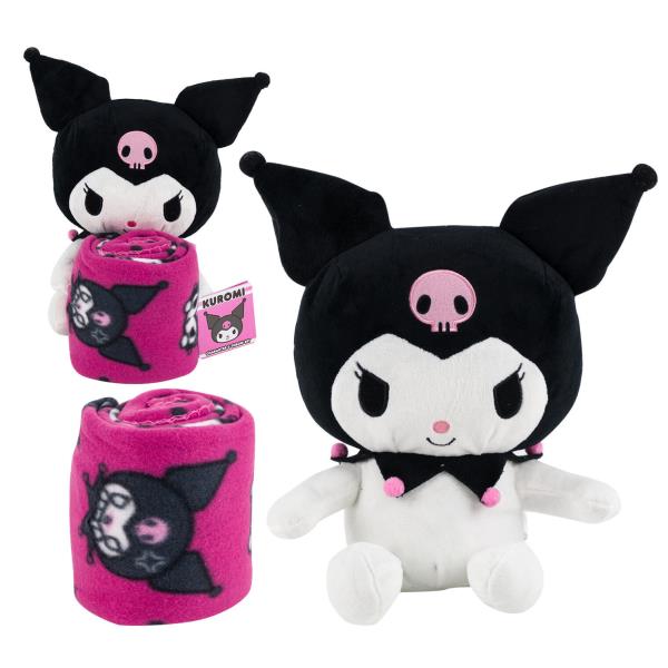HELLO KITTY & FRIENDS KUROMI HUGGER & THROW SET - 2PCS