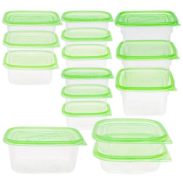 PLASTIC FOOD CONTAINERS 30PC SET GREEN