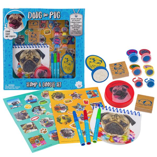 DOUG THE PUG STAMP AND DOODLE SET