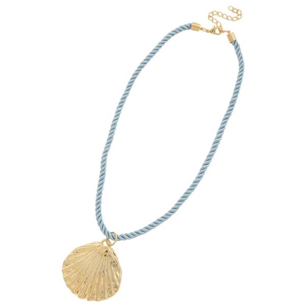 SODAJO SEASHELL PENDANT CORD GOLD DIPPED NECKLACE