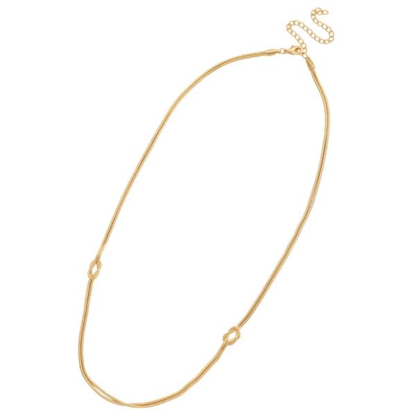 SODAJO DOUBLE KNOT METAL GOLD DIPPED NECKLACE