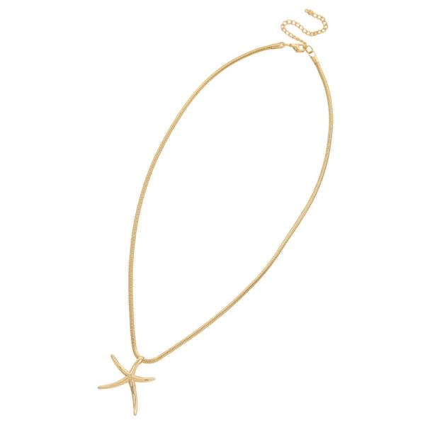 SODAJO STARFISH PENDANT GOLD DIPPED NECKLACE