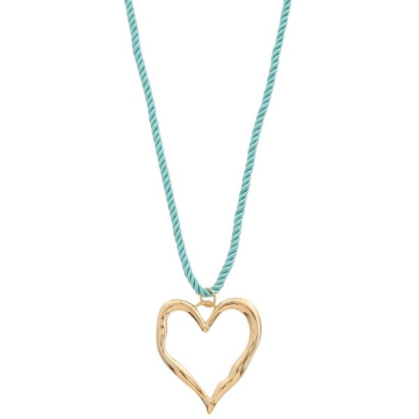 SODAJO HEART PENDANT CORD GOLD DIPPED NECKLACE
