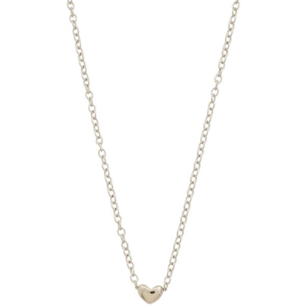 SODAJO PUFFY HEART CHARM GOLD DIPPED NECKLACE