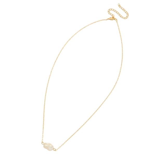 SODAJO PEARL BEAD METAL GOLD DIPPED NECKLACE