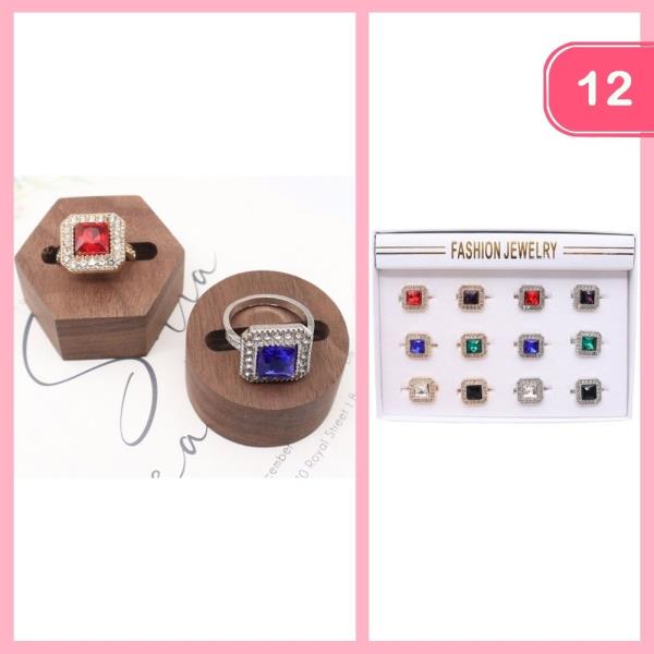 RHINESTONE RING (12 UNITS)