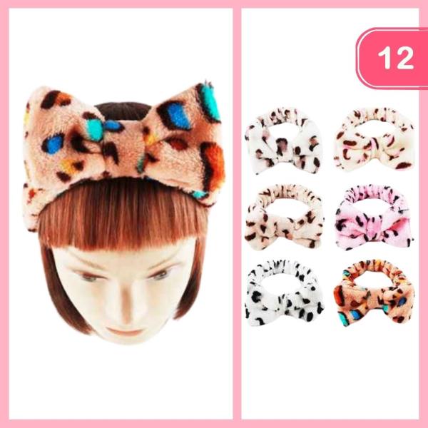 LEOPARD PRINT SPA HEADBAND (12 UNITS)
