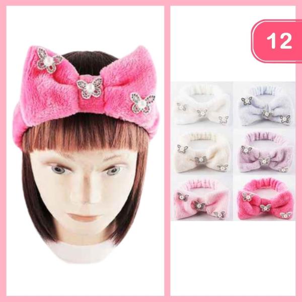 SPA RHINESTONE BUTTERFLY HEADBAND (12 UNITS)