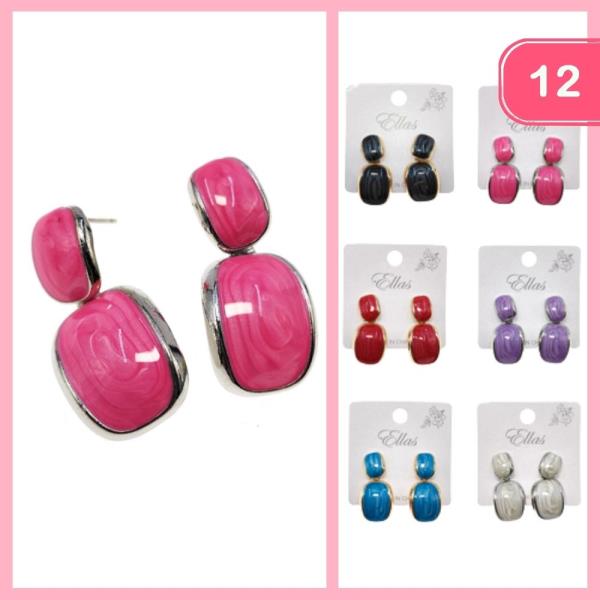 STONE DANGLE EARRINGS (12 UNITS)