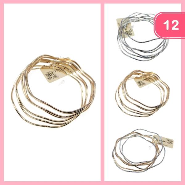 WAVY BANGLE BRACELETS (12 UNITS)