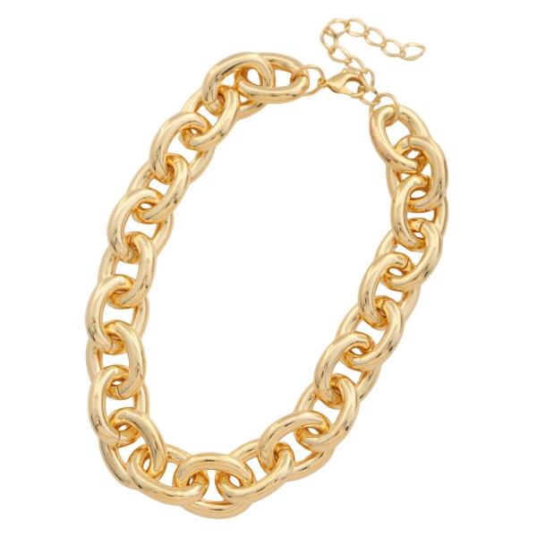 SODAJO CHUNKY OVAL LINK GOLD DIPPED NECKLACE