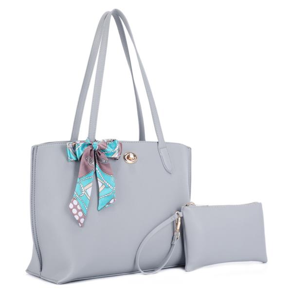 TOTE BAG POUCH SET WITH SILKY SCARF RIBBON