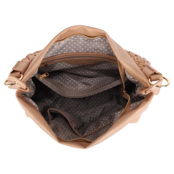 BRAID STRAP HOBO BAG WITH MINI POUCH SET
