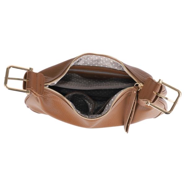 FAUX LEATHER SHOULDER HANDBAG MINI POUCH SET