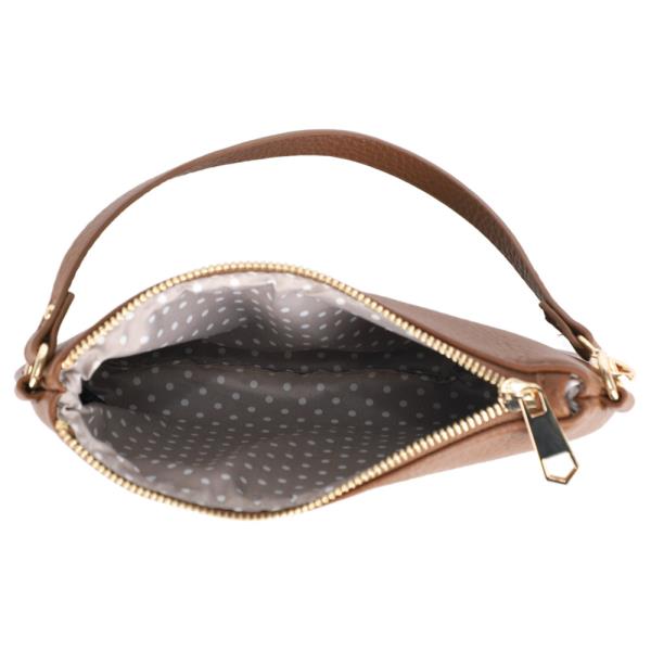 FAUX LEATHER SHOULDER HANDBAG MINI POUCH SET