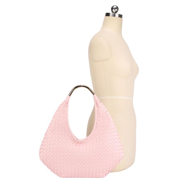WOVEN TEXTURED HOBO SHOULDER BAG