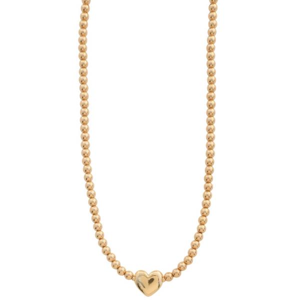 HEART CHARM BEADED NECKLACE