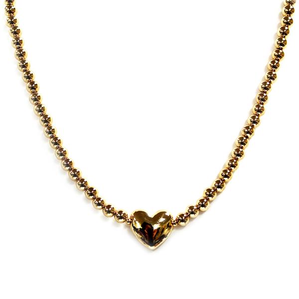 HEART CHARM BEADED NECKLACE