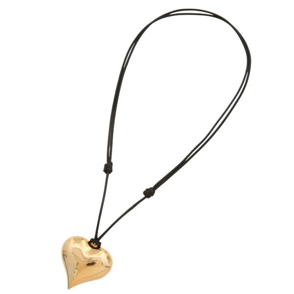 SODAJO PUFFY HEART PENDANT CORD NECKLACE