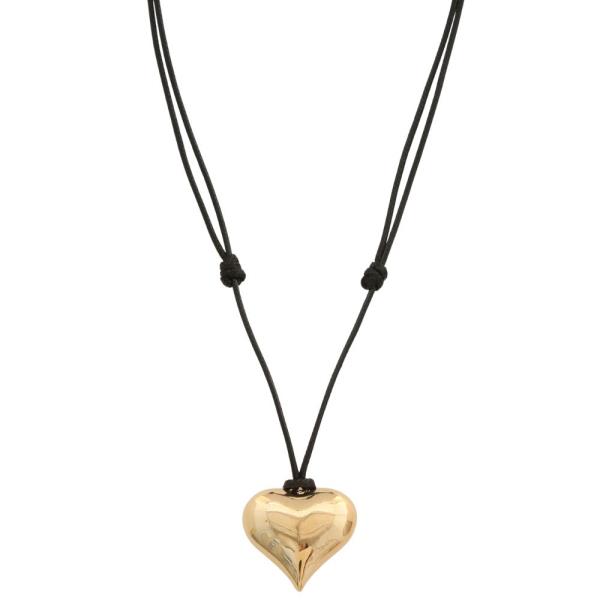 SODAJO PUFFY HEART PENDANT CORD NECKLACE