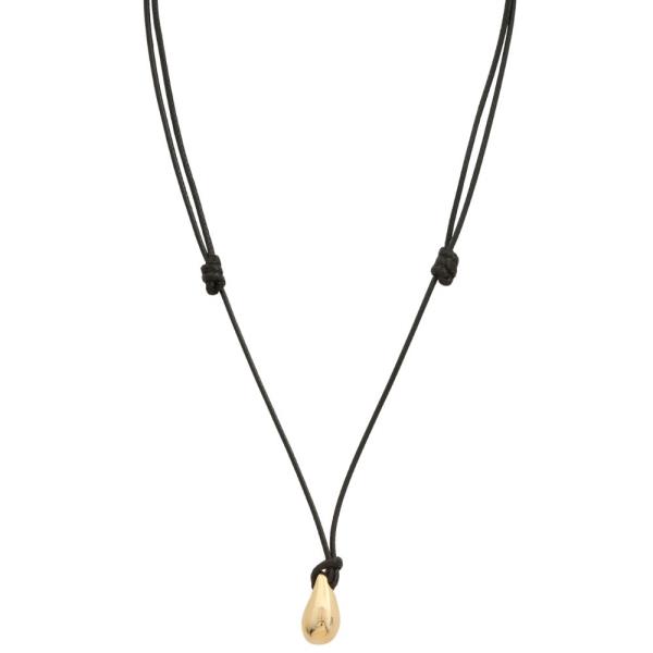 SODAJO DOME TEARDROP METAL CORD NECKLACE