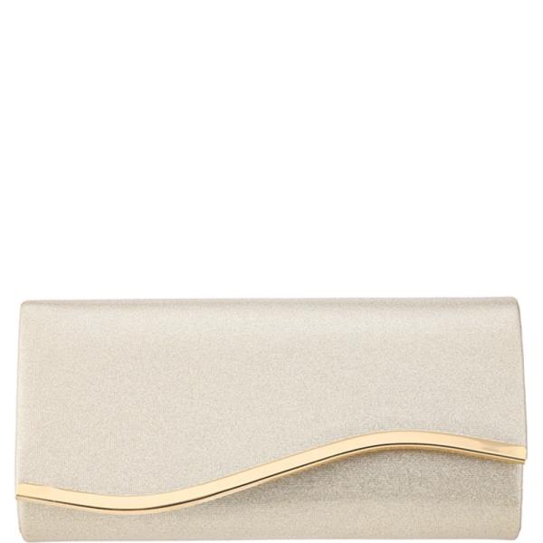 SMOOTH CURVE METAL BAR EVENING CLUTCH BAG