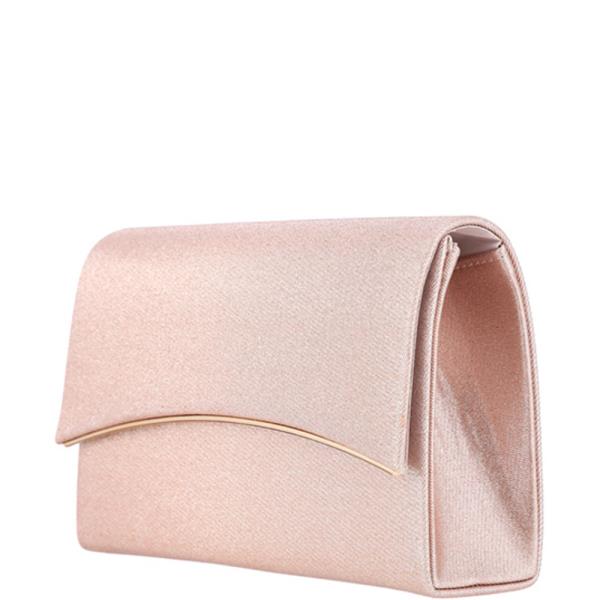 MINIMAL CURVE METAL BAR FLAP EVENING CLUTCH BAG
