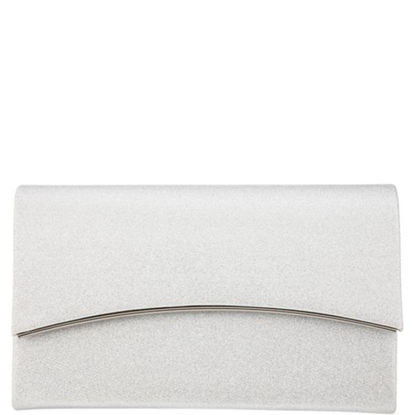 MINIMAL CURVE METAL BAR FLAP EVENING CLUTCH BAG