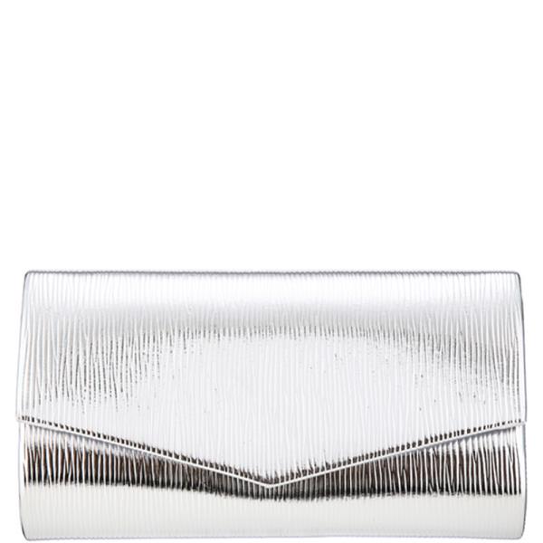 PLEATED TEXTURED FLAP ENVELOPE EVENING CLUTCH BAG