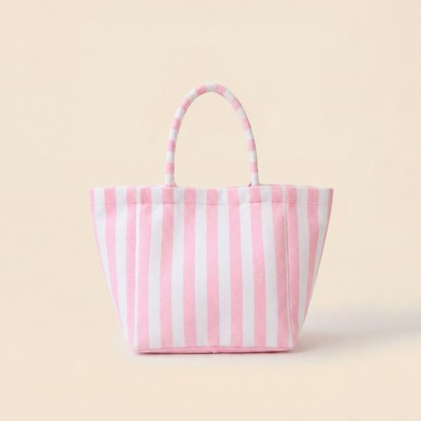 STRIPED TERRY TOTE BEACH BAG