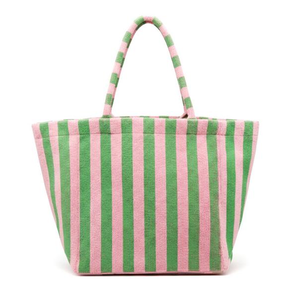 STRIPED TERRY TOTE BEACH BAG