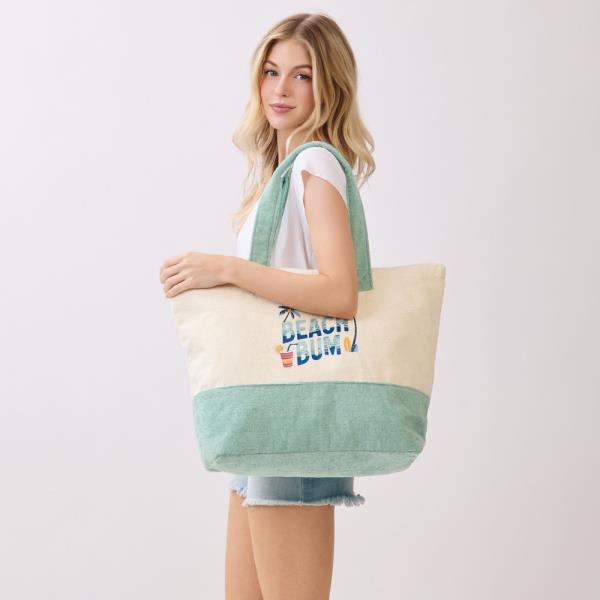 BEACH BUM TERRY TOTE BEACH BAG