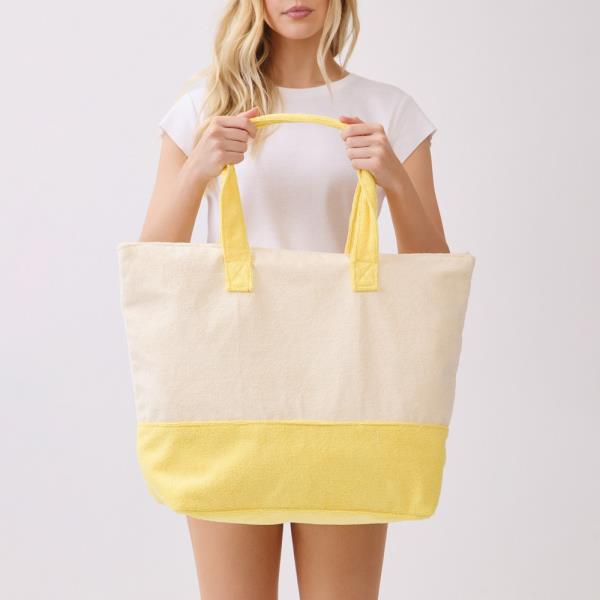 HELLO SUMMER TERRY TOTE BEACH BAG