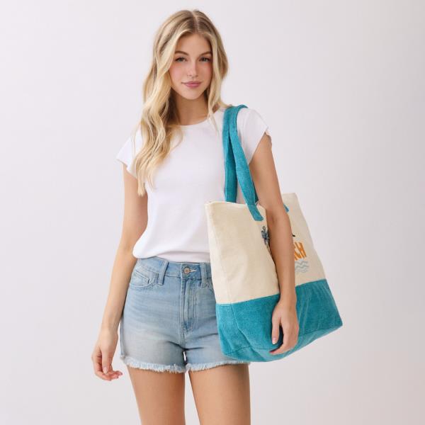 TAKE ME TO THE BEACH TERRY TOTE