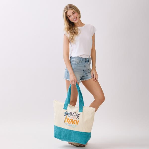 TAKE ME TO THE BEACH TERRY TOTE