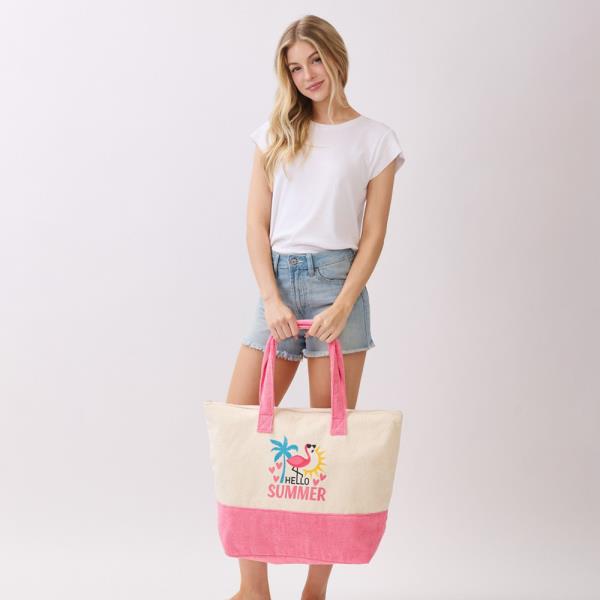 HELLO SUMMER TERRY TOTE.