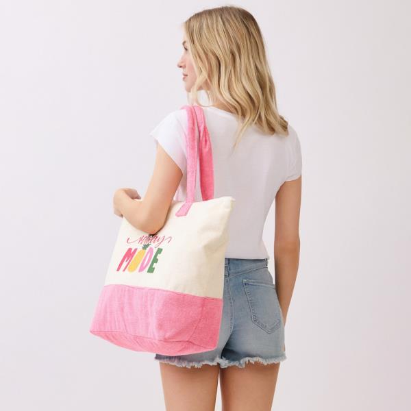 VACAY MODE TERRY TOTE BEACH BAG