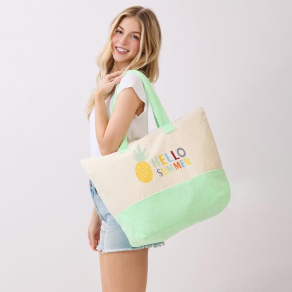 HELLO SUMMER TERRY TOTE